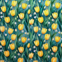 tricoline-tulipas-amarela-fundo-verde-della-aviamentos