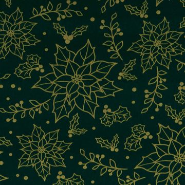 tricoline-poinsetia-contornos-dourado-fundo-verde-della-aviamentos tricoline-poinsetia-contornos-dourado-fundo-verde-della-aviamentos