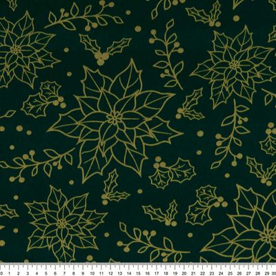 tricoline-poinsetia-contornos-dourado-fundo-verde-30-della-aviamentos