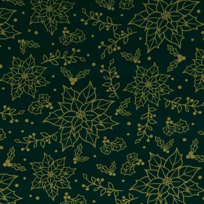 tricoline-poinsetia-contornos-dourado-fundo-verde-40-della-aviamentos