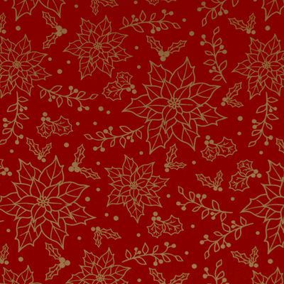 tricoline-poinsetia-contornos-dourado-fundo-vermelho-40-della-aviamentos