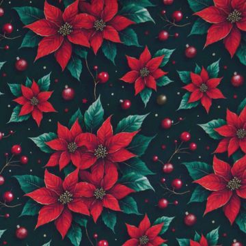 tricoline-digital-flor-poinsetia-fundo-verde-della-aviamentos tricoline-digital-flor-poinsetia-fundo-verde-della-aviamentos