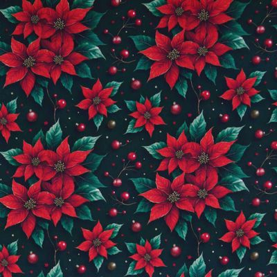 tricoline-digital-flor-poinsetia-fundo-verde-40-della-aviamentos