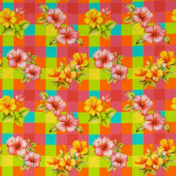 tricoline-hibiscos-no-xadrez-neon-della-aviamentos-12639 tricoline-hibiscos-no-xadrez-neon-della-aviamentos-12639